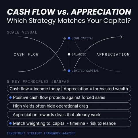 Choosing between cash flow and appreciation