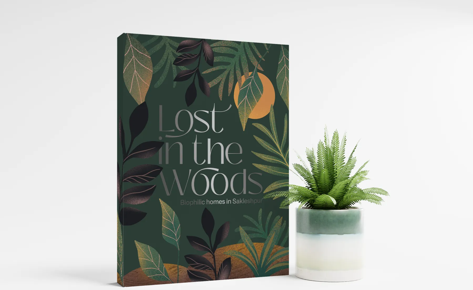 Book Mockup with plant