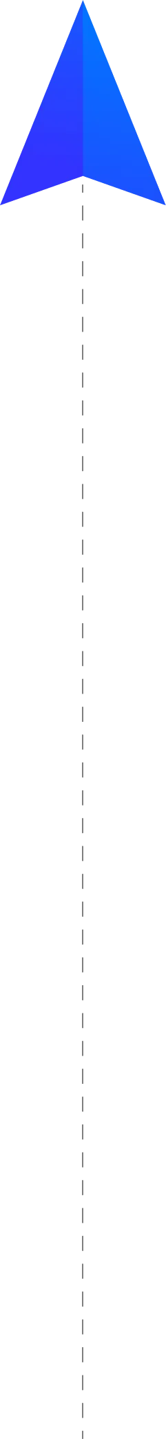 Blue gradient arrow pointing upward on a black background.