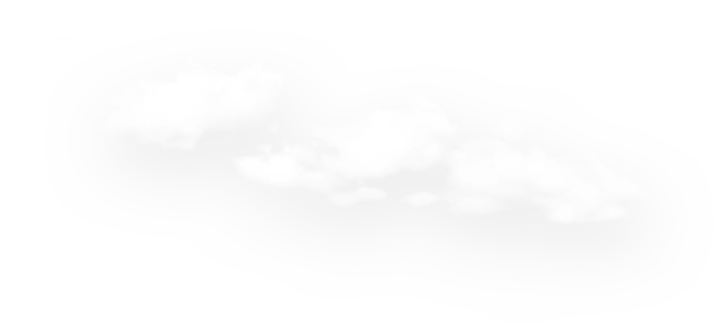 Four fluffy white clouds on a transparent background.