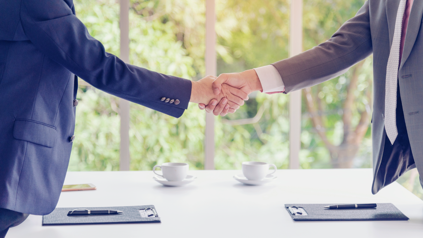 A handshake representing business