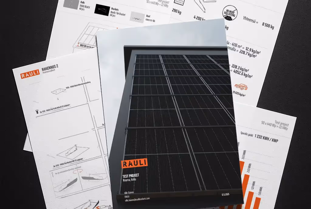 Rauli PDF report on a table, multiple pages printed on a A4 size papers