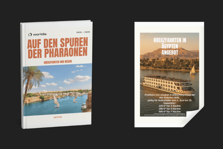 Worldia veröffentlicht neue Broschüre für den Counter: Nilkreuzfahrten flexibel mit Strandurlaub kombinierbar