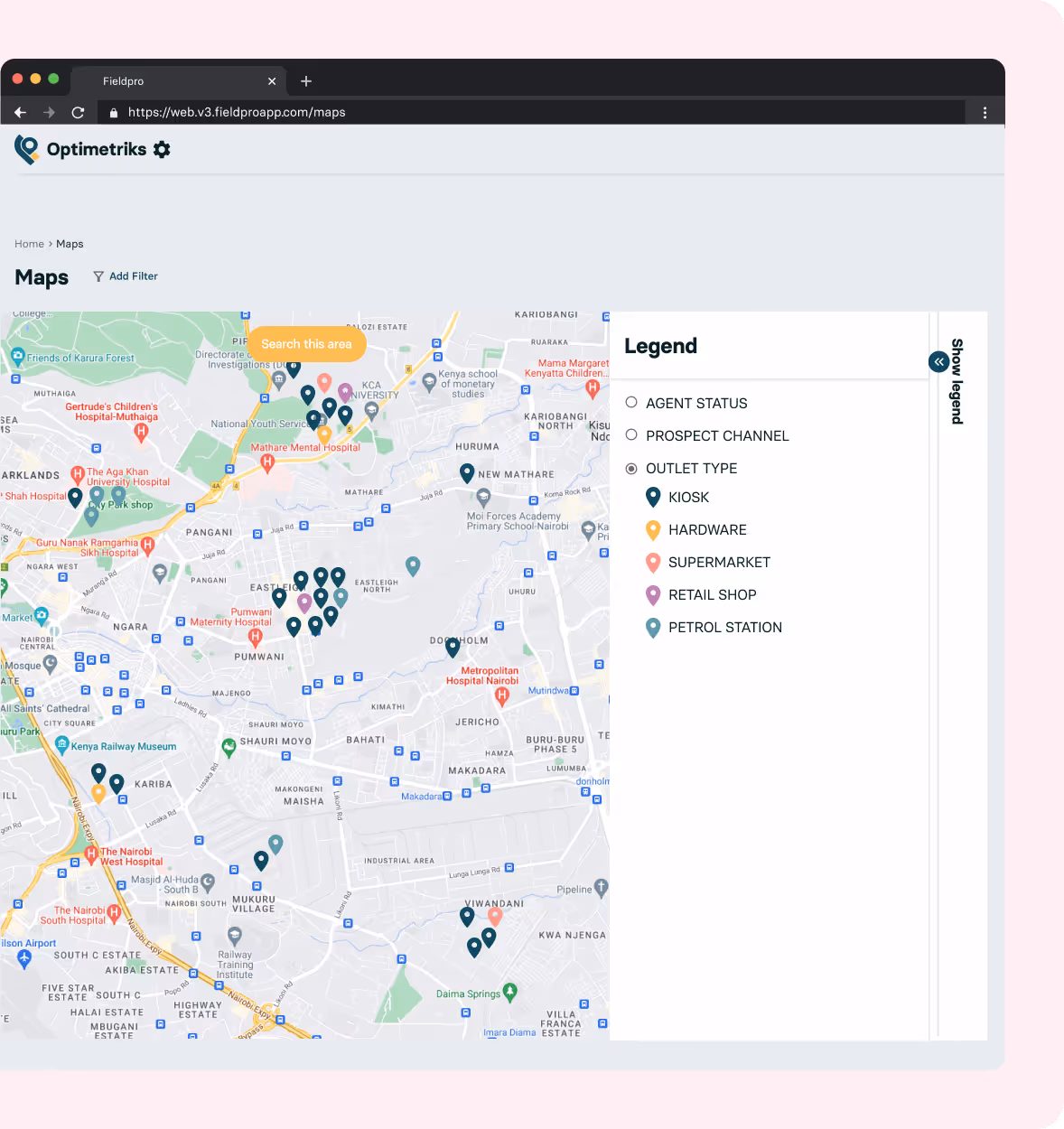 Dashboard mockup