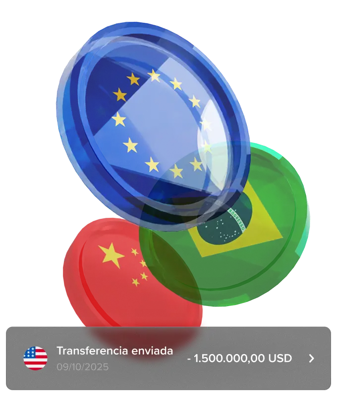 transferencia usando distintas divisas