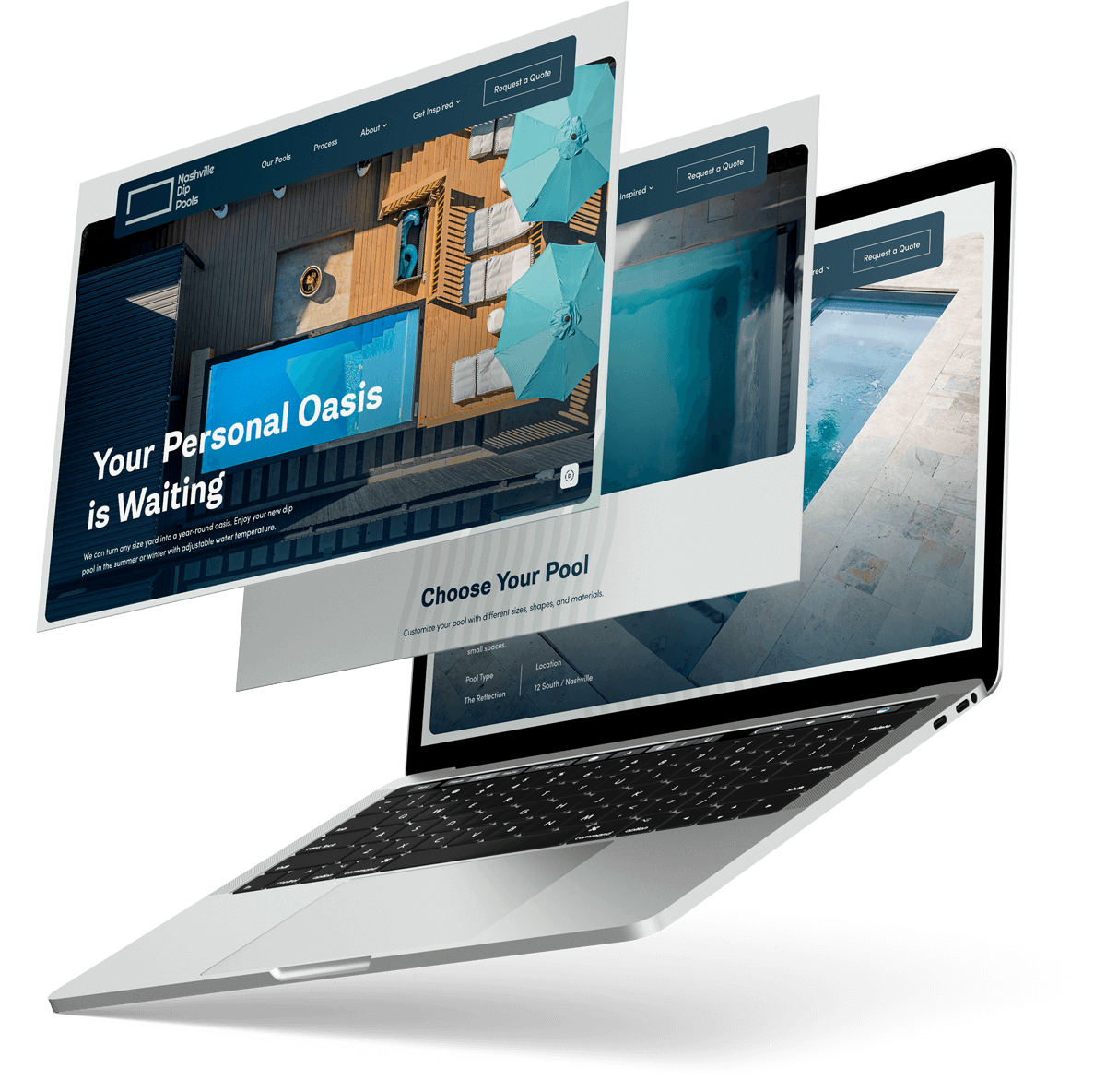 A MacBook mockup screen.