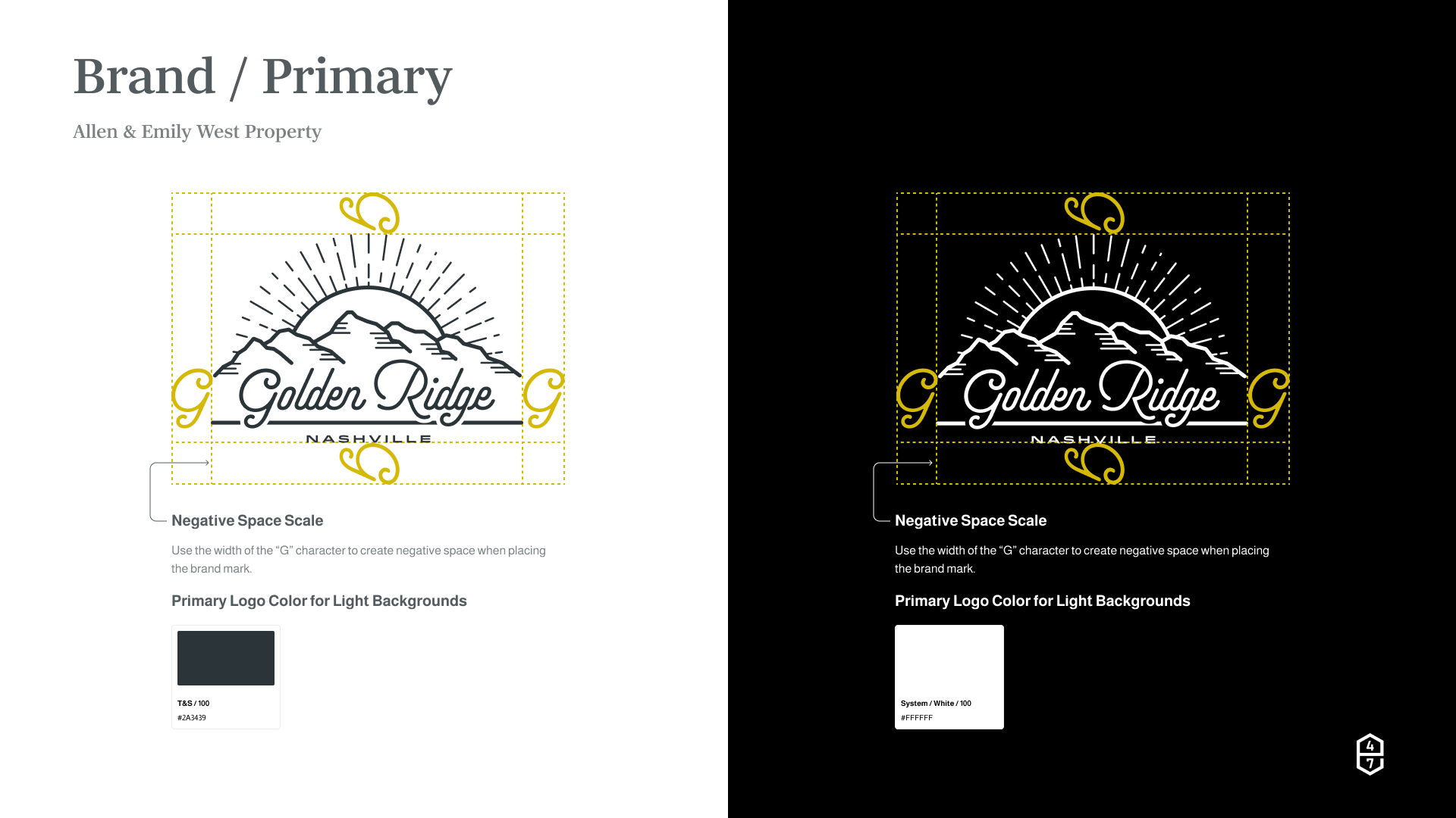 Golden Ridge logo treatment guide.