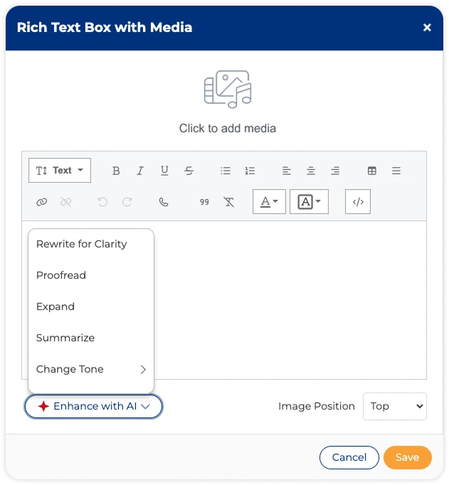 Enhance with AI embedded throughout MangoApps