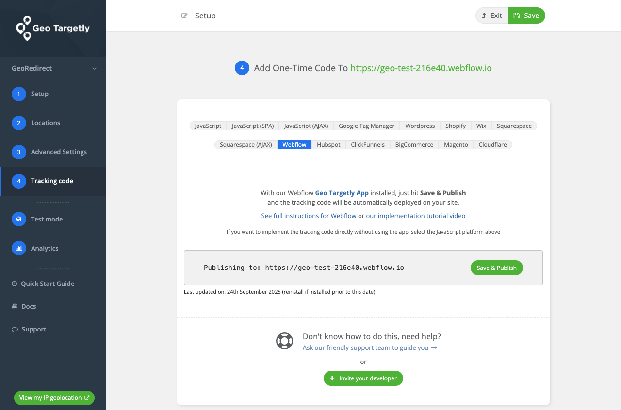 Ability to auto-inject code to website