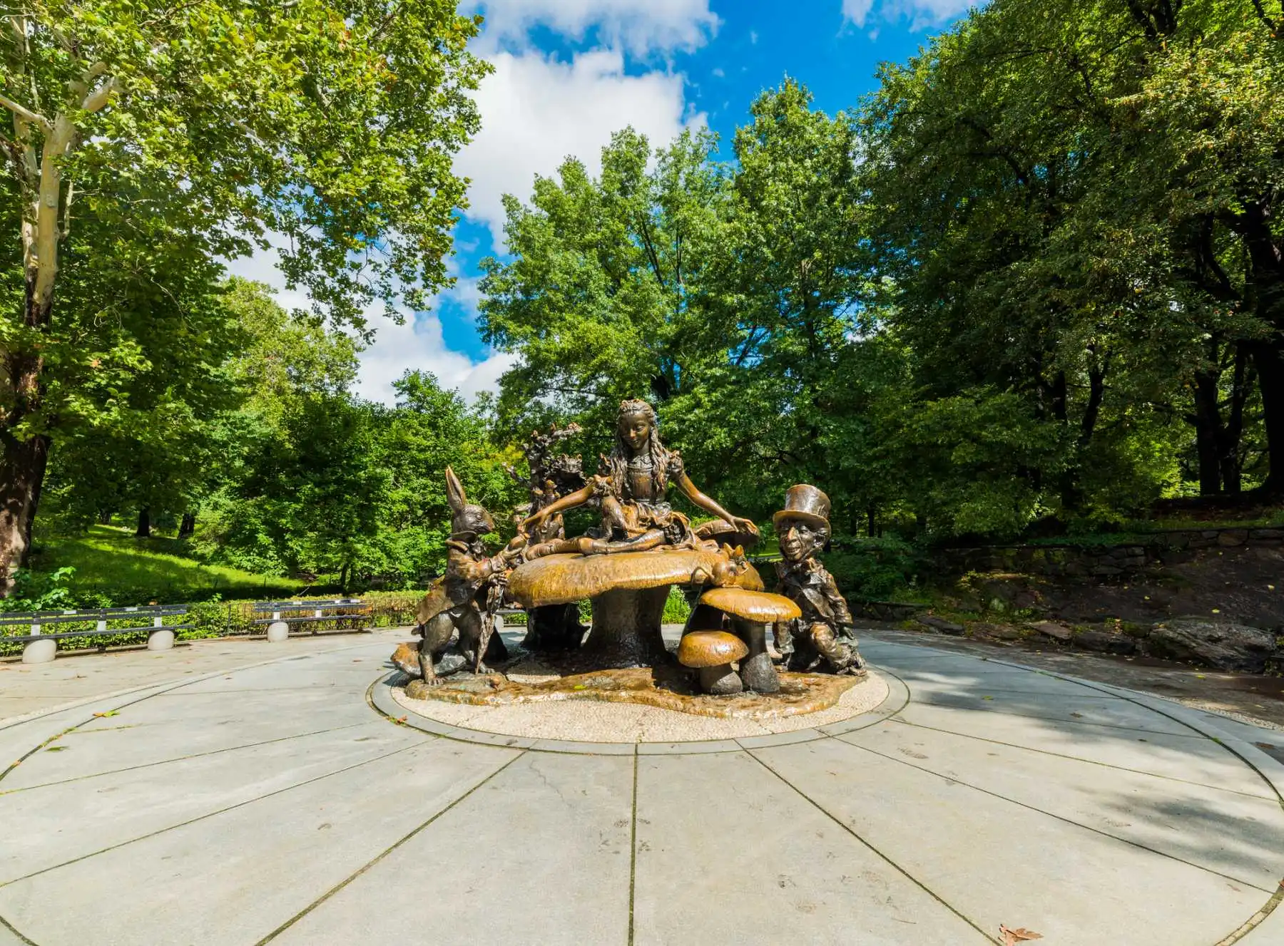 Statue of Alice in Wonderland inside Central Park NYC