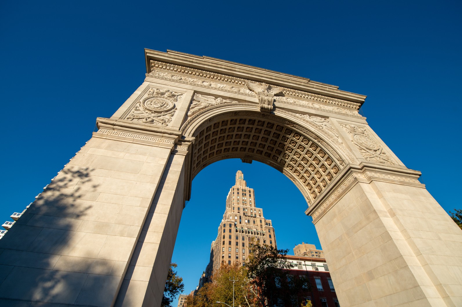 Washington Square Arch view from bottom