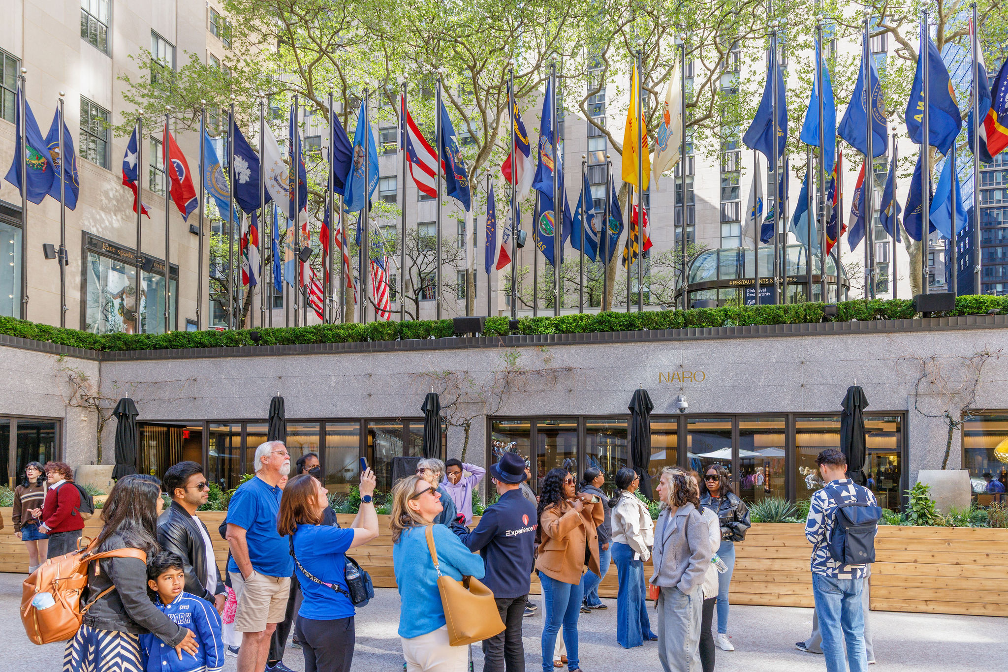 Tour group in Rockefeller Center in NYC