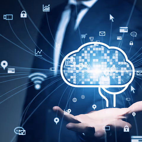 クラウド上でデータとAIを活用するビジネスのイメージ