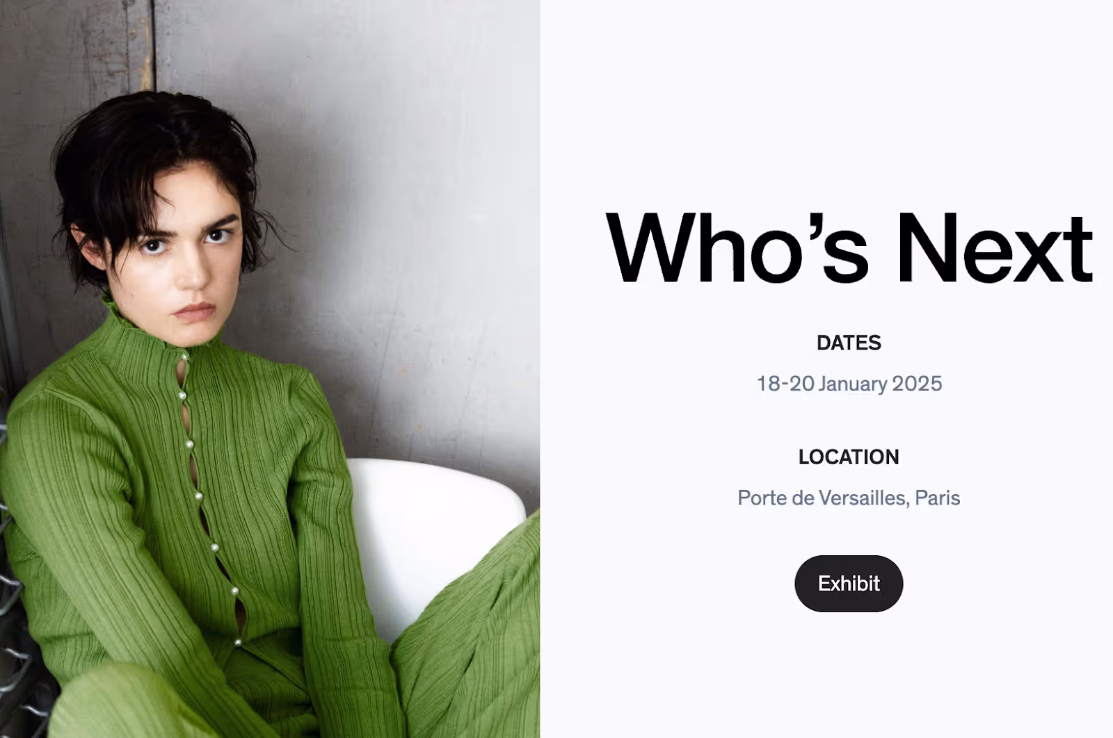 ファッション展示会:Who's Next Webサイトページ