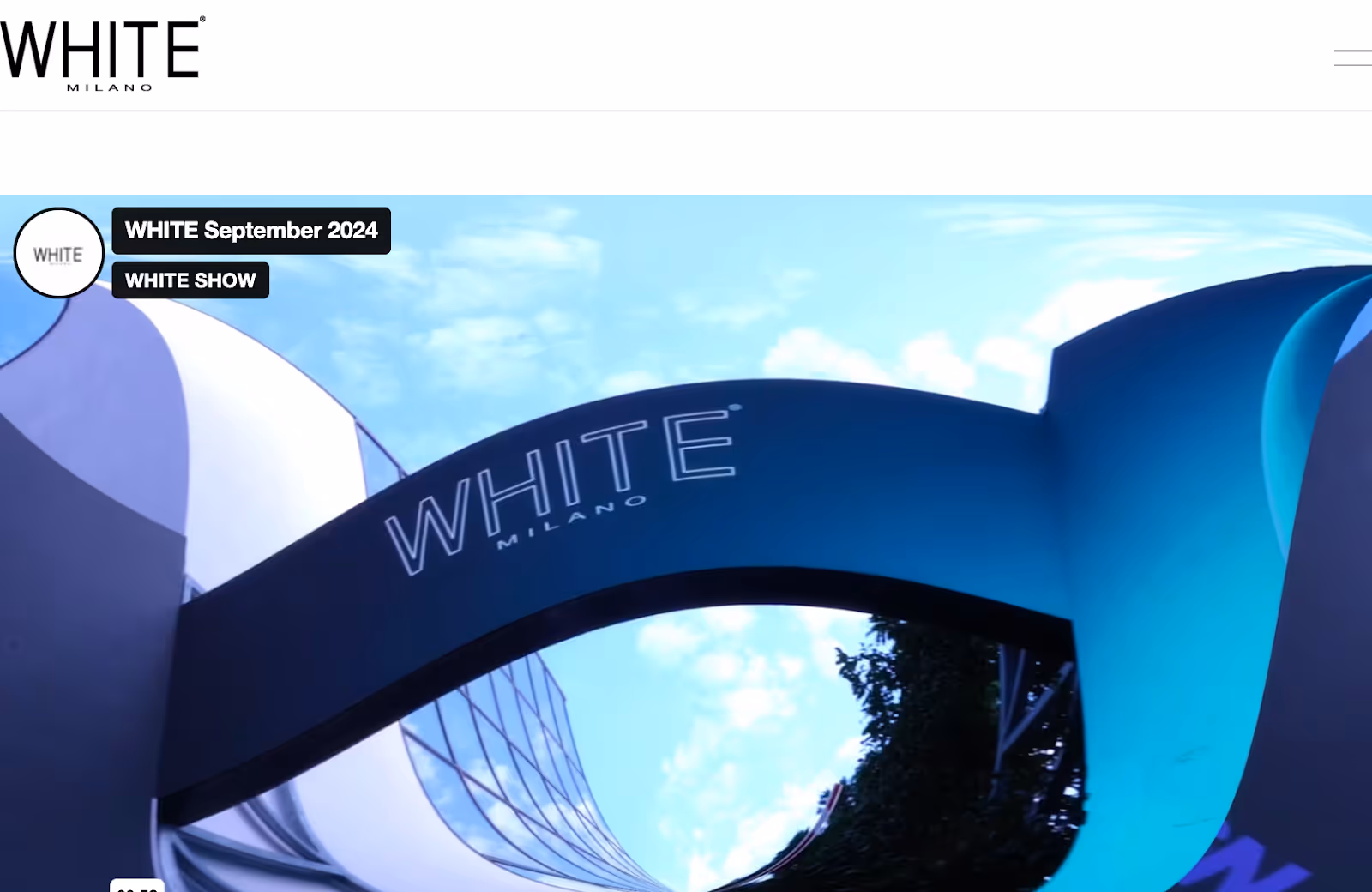 ファッション展示会:WHITE MILANO Webサイトページ