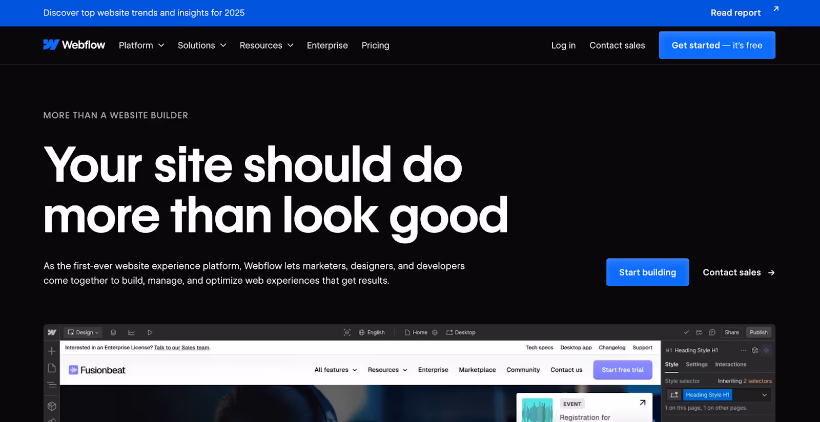 WebflowのWebサイト