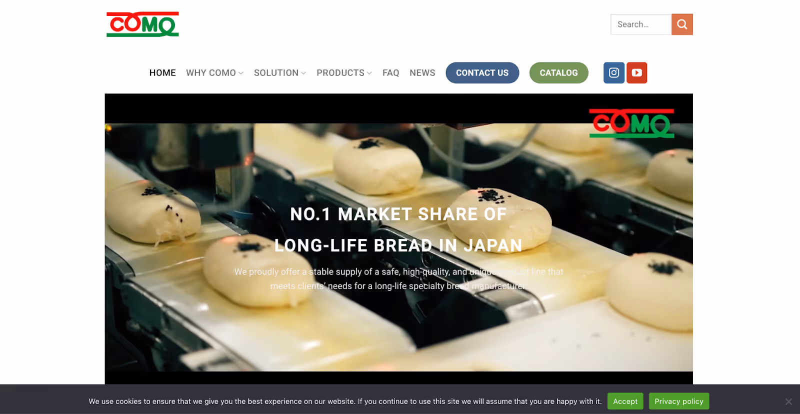 株式会社コモのWebサイト