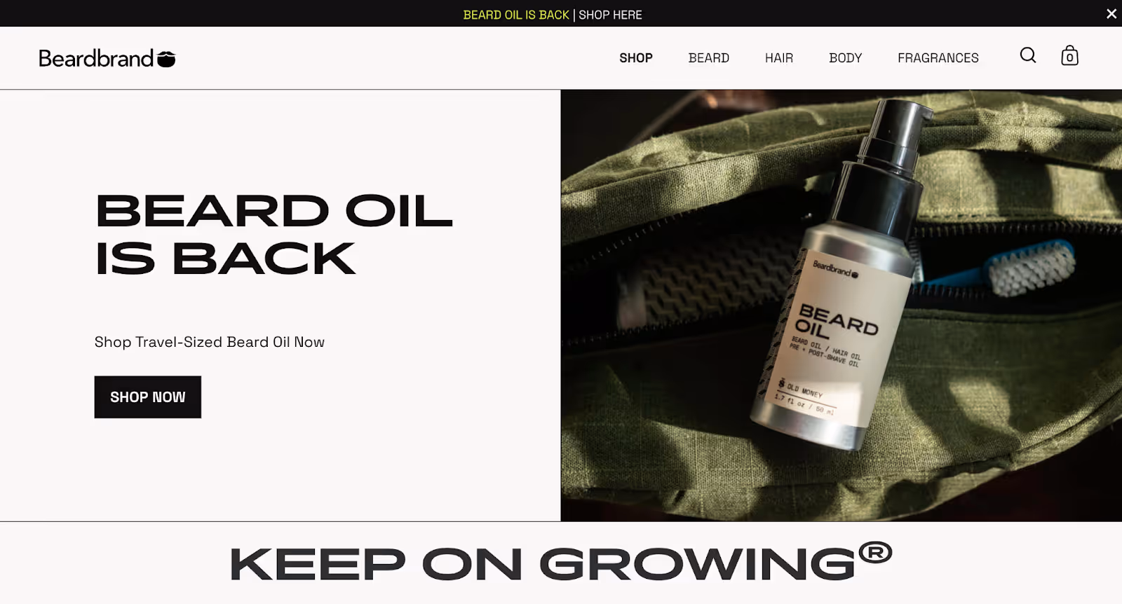 BeardbrandのWebサイト