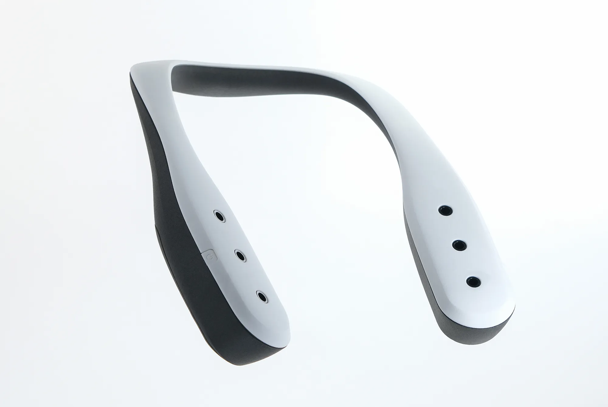 Scentient's Escents device, floating in free space in a white photo studio.