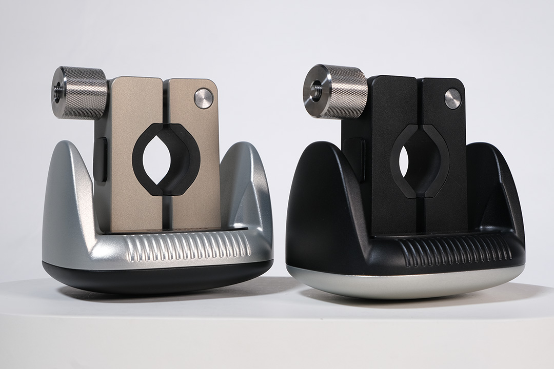 GripMod prototypes in black and silver colourways.