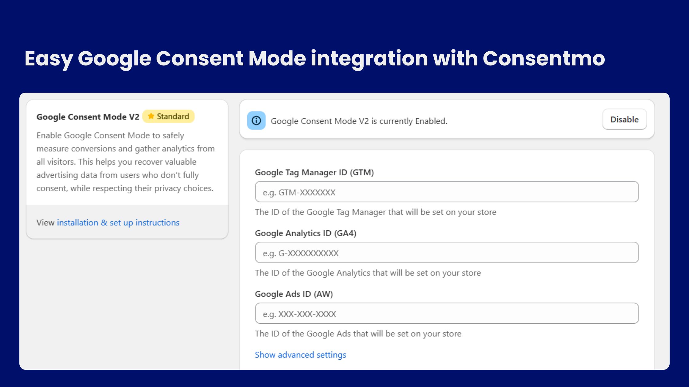 Easy Google Consent Mode integration with Consentmo