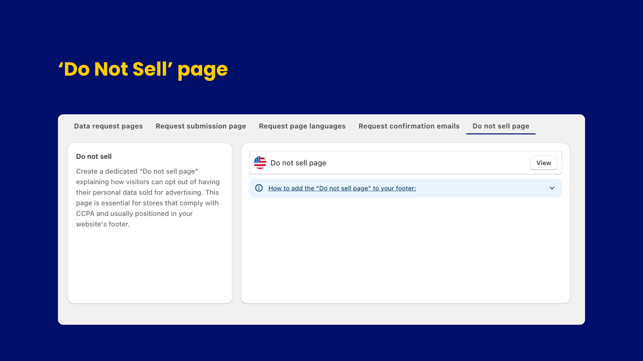 Do not sell page n Consentmo.