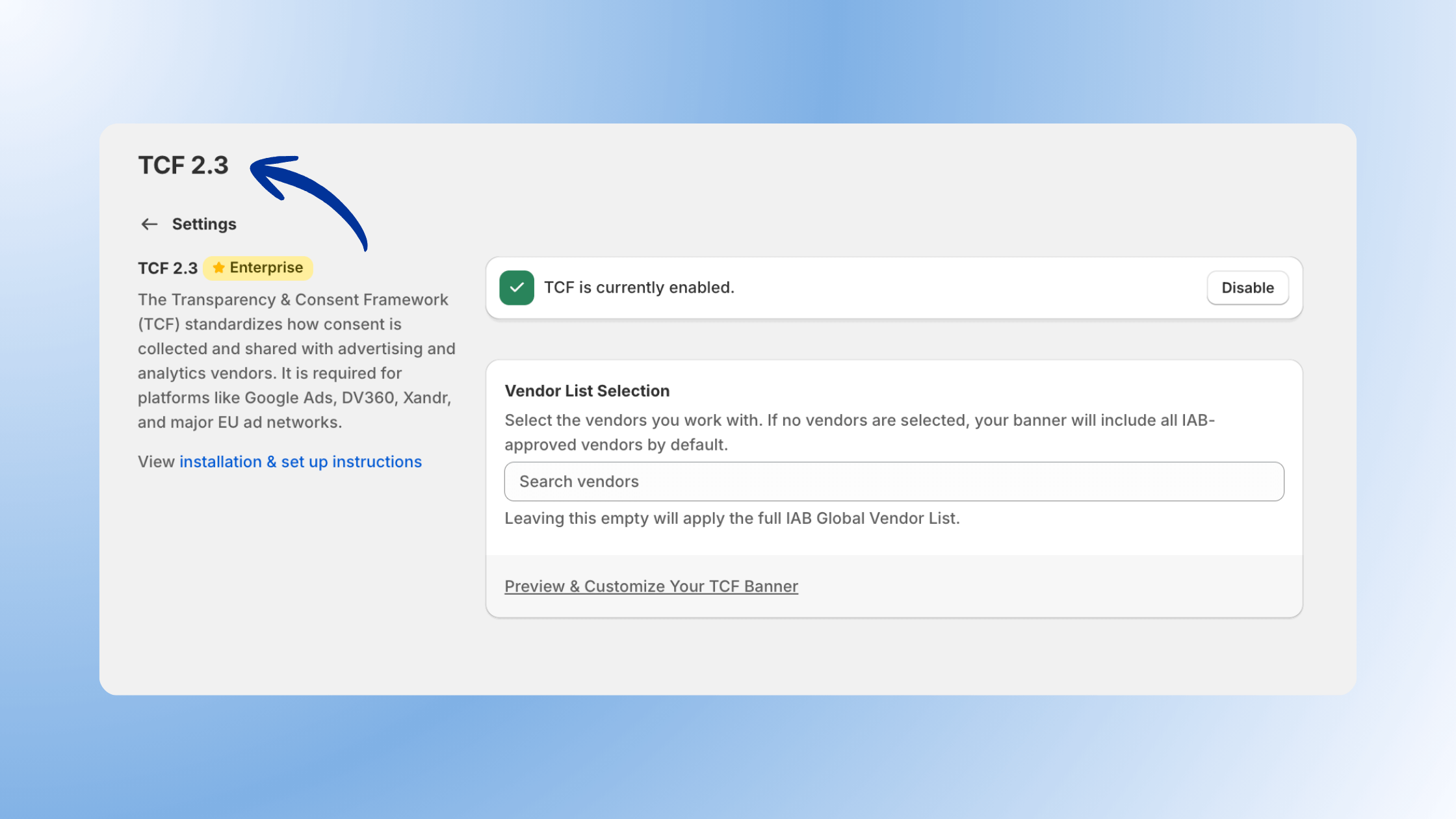 IAB TCF 2.3 Support (Automatic Upgrade)