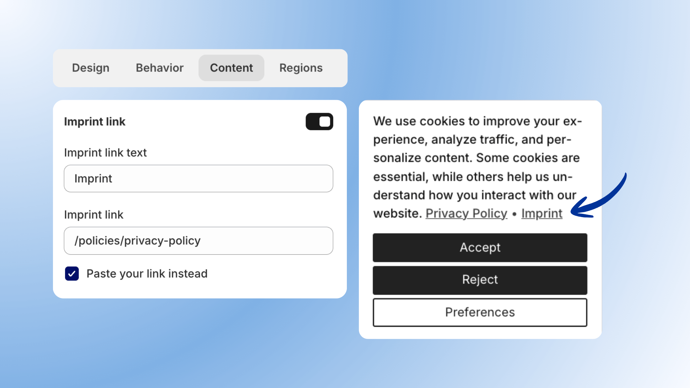 New: Imprint Link Support