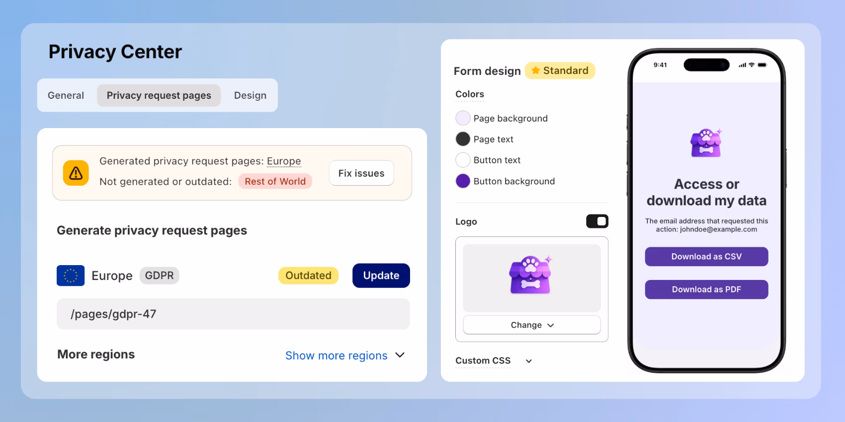 Updated Privacy Center
