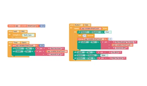 blockly blocks organized into a project