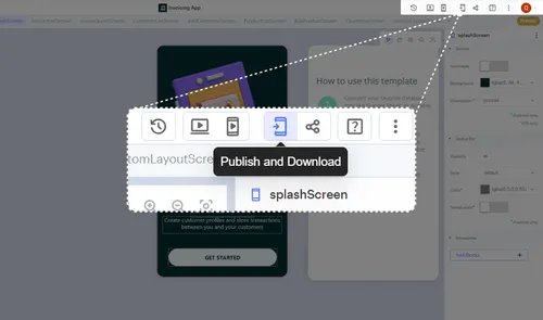 highlight of publish and download feature in platform