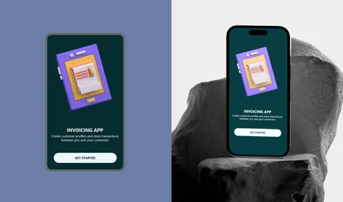 2 mobile apps displayed on 2 phones