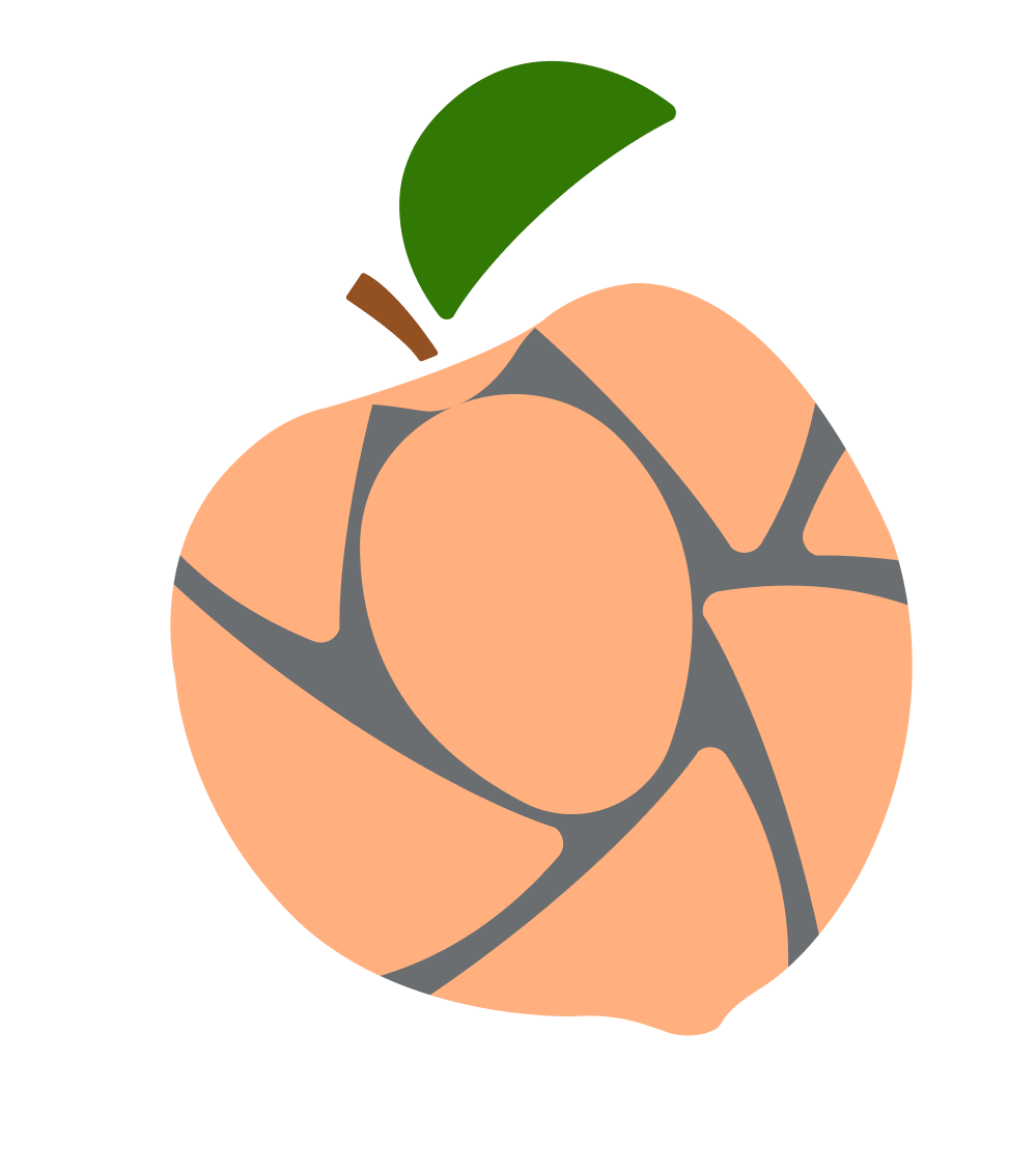 An abstract illustration of a peach