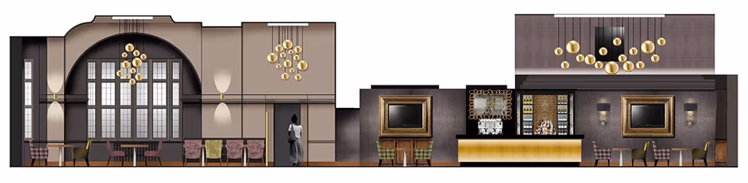 Hotel refurbishment, interior design, Cumbria, render