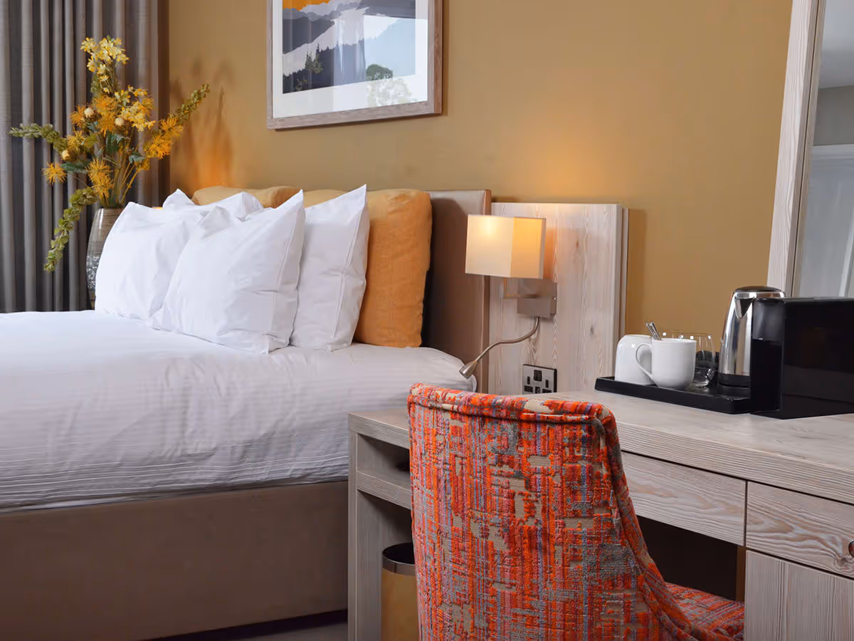 Hotel refurbishment, interior design, bedroom, Cumbria