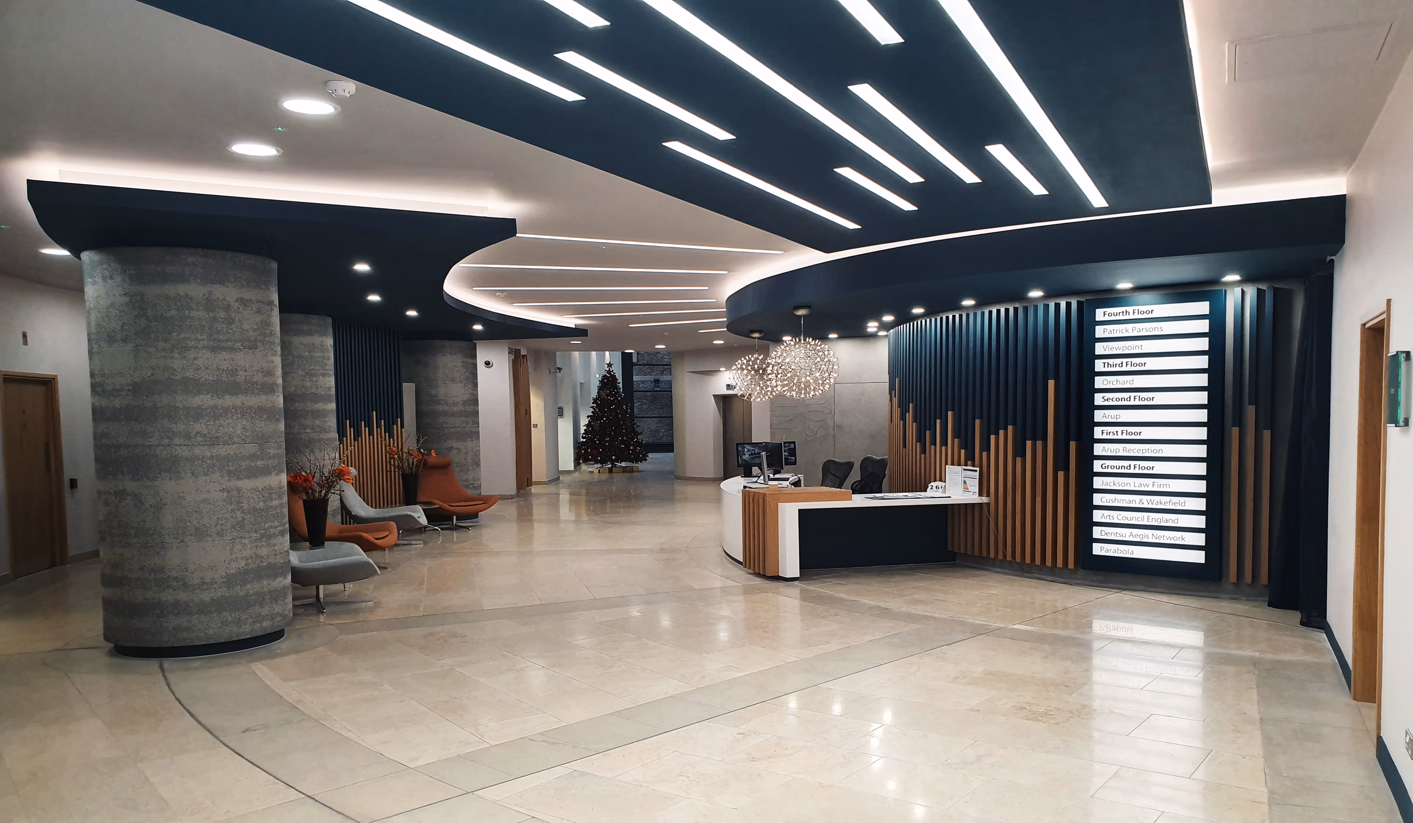 Office refurbishment, interior design, reception area, Newcastle