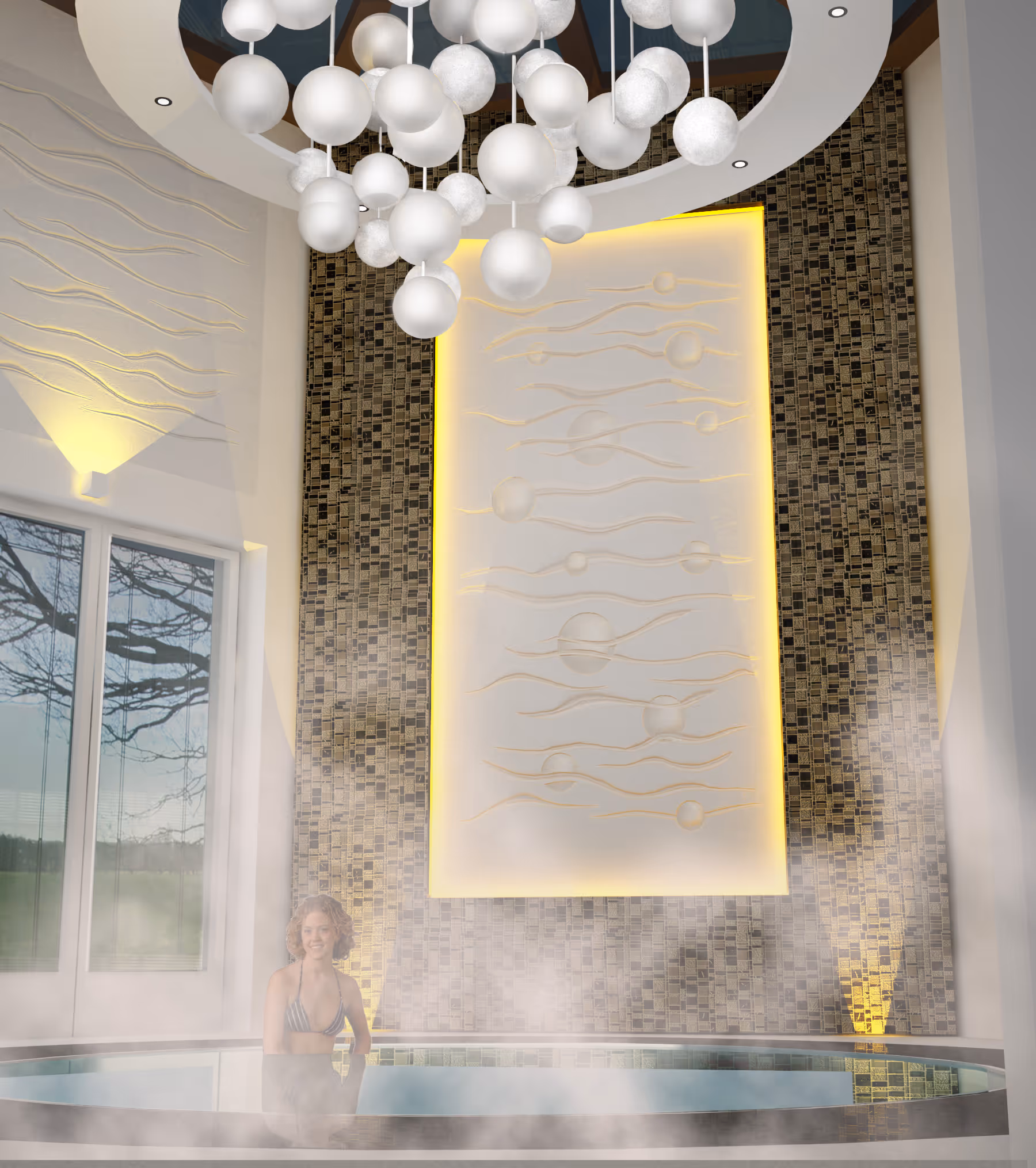 Interior design render, jacuzzi, Cheshire