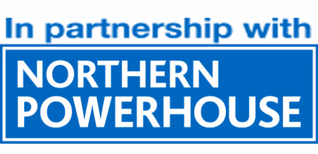 Logo with text "in partnership with Northern Powerhouse"  