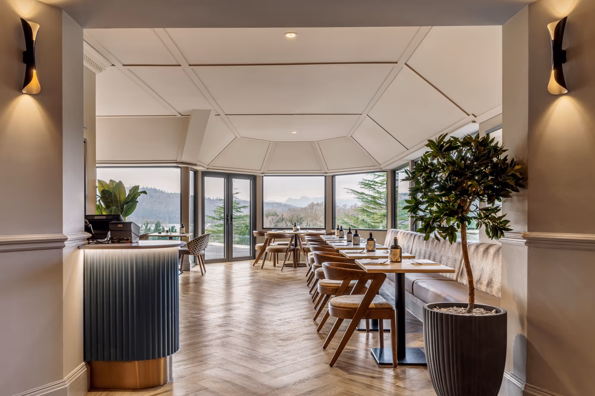 Interior design, Craig Manor Hotel, restaurant area