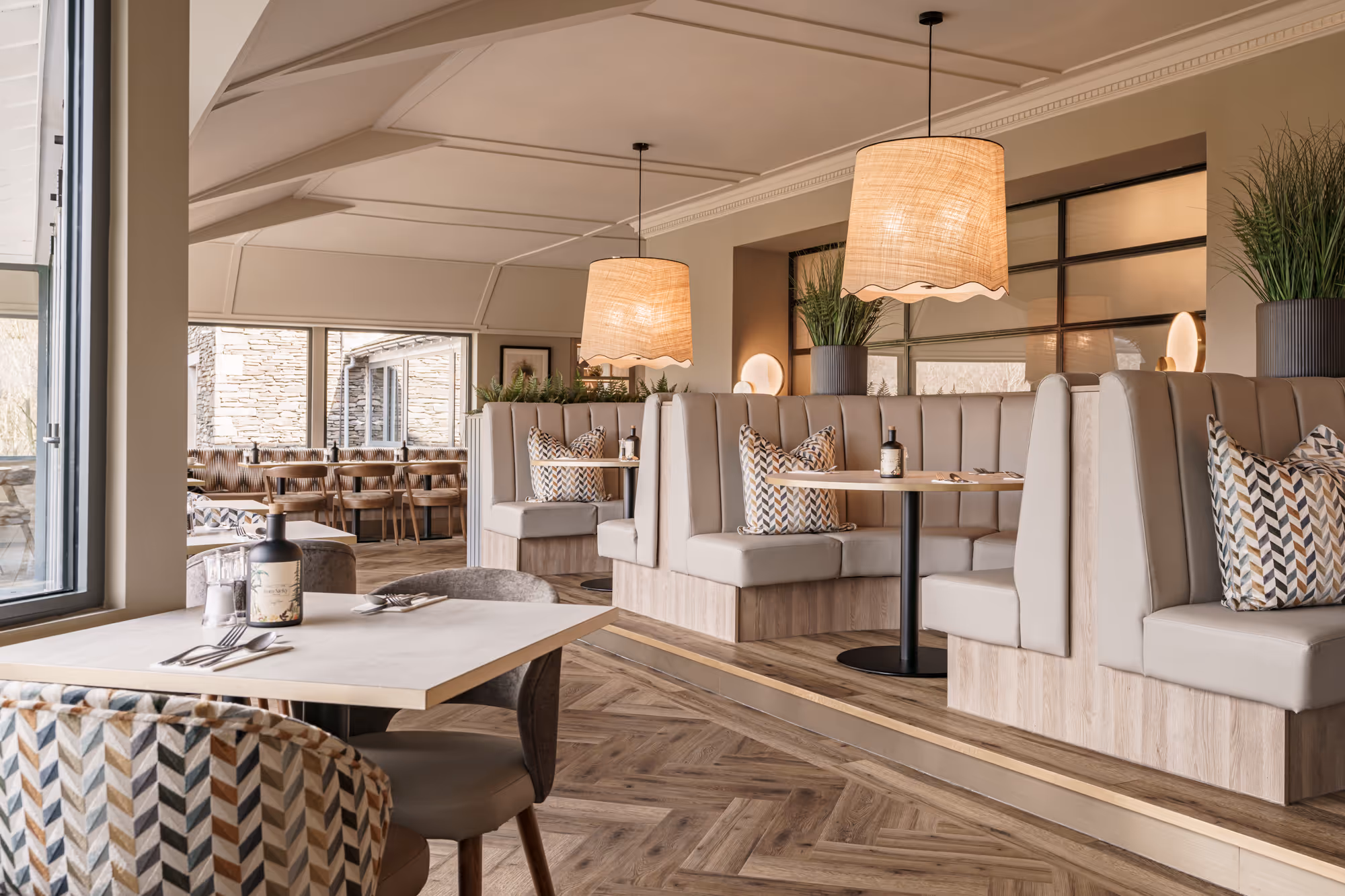 Interior design, Craig Manor Hotel, restaurant area
