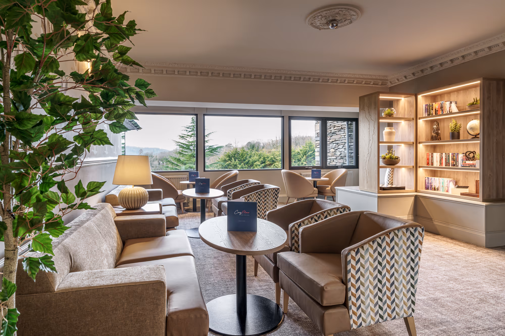 Interior design, Craig Manor Hotel, restaurant area