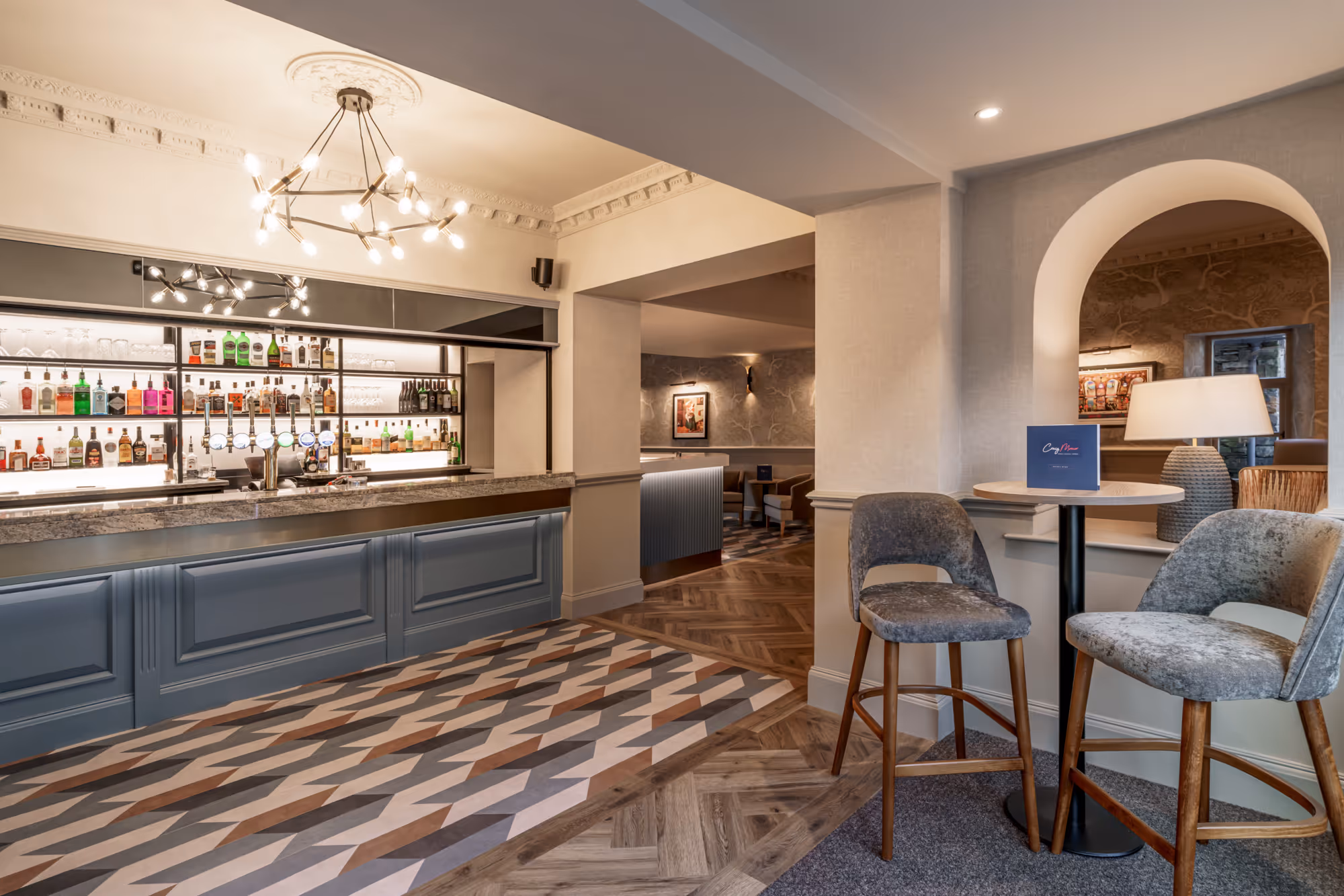 Interior design, Craig Manor Hotel, bar area