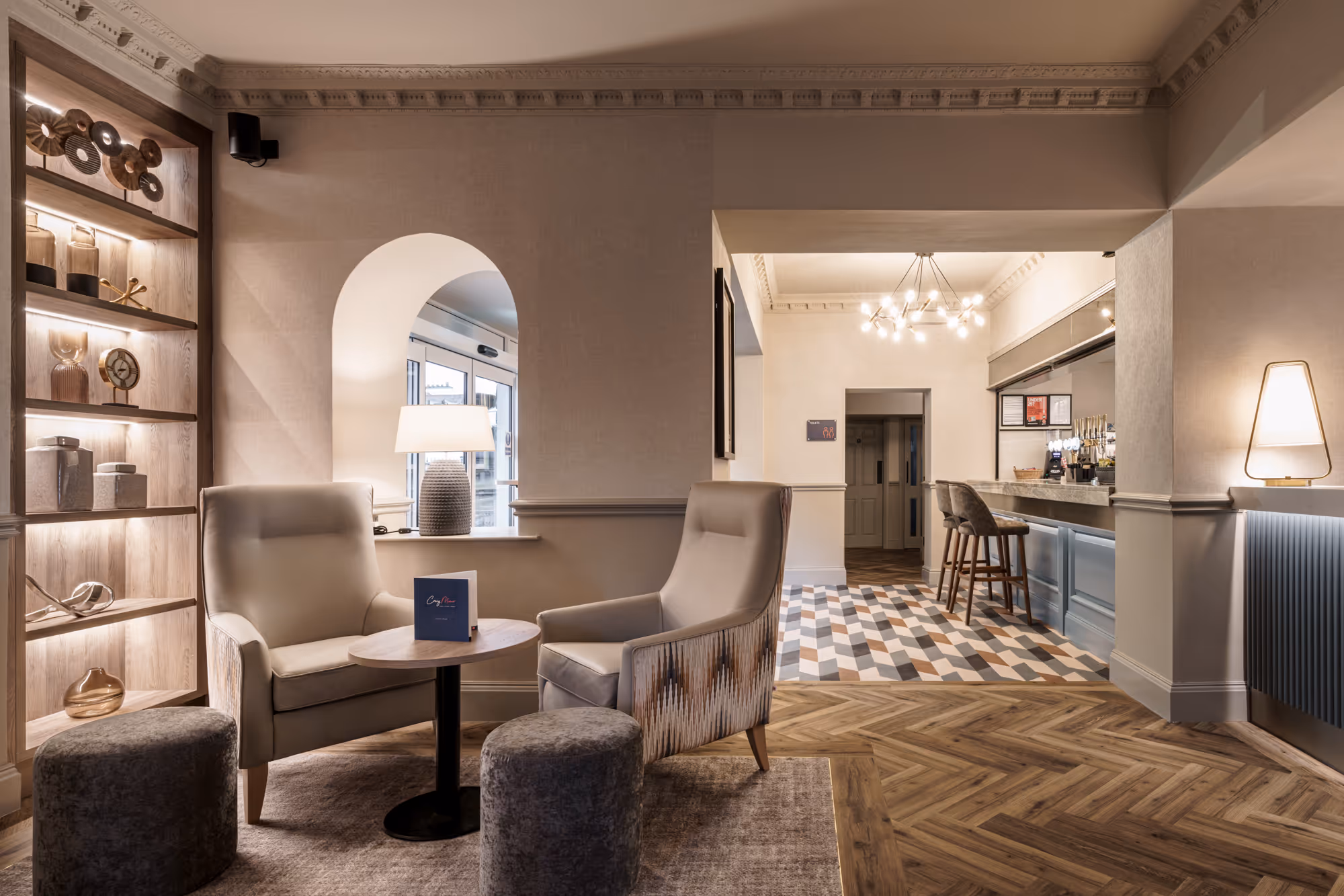 Interior design, Craig Manor Hotel, bar area