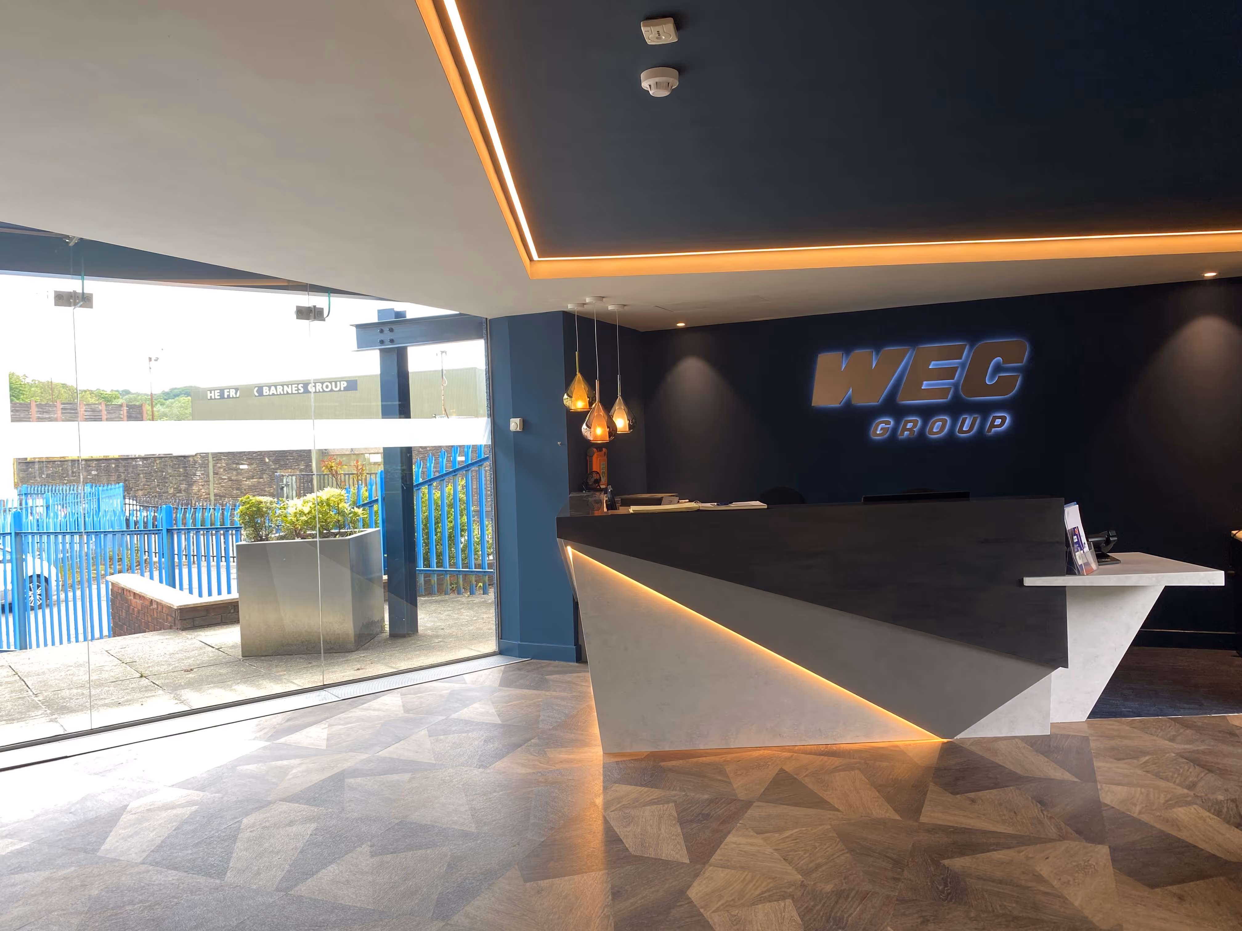 WEC Group reception area interior design, Darwen Lancashire