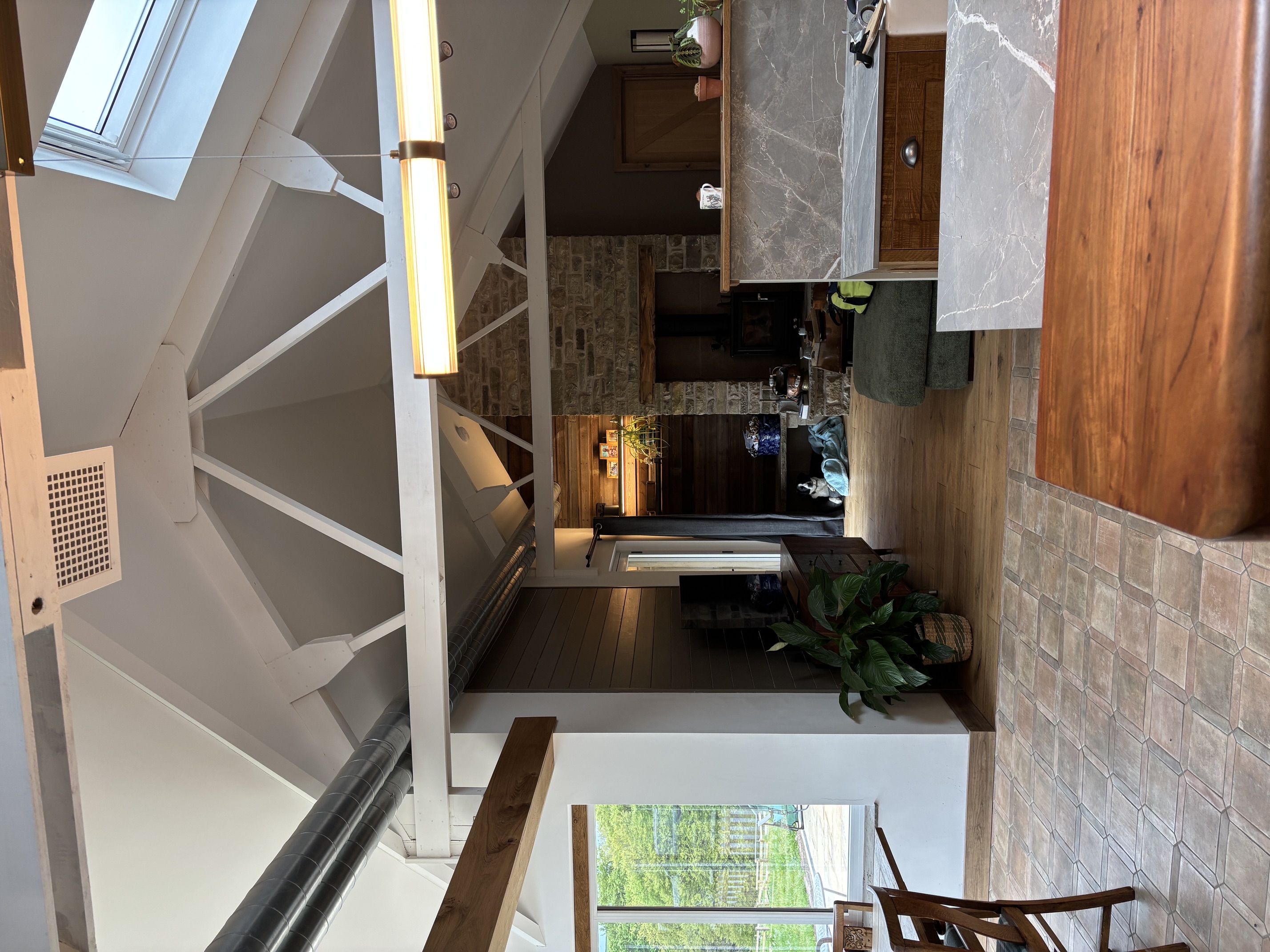 Exposed MVHR within converted former stable.