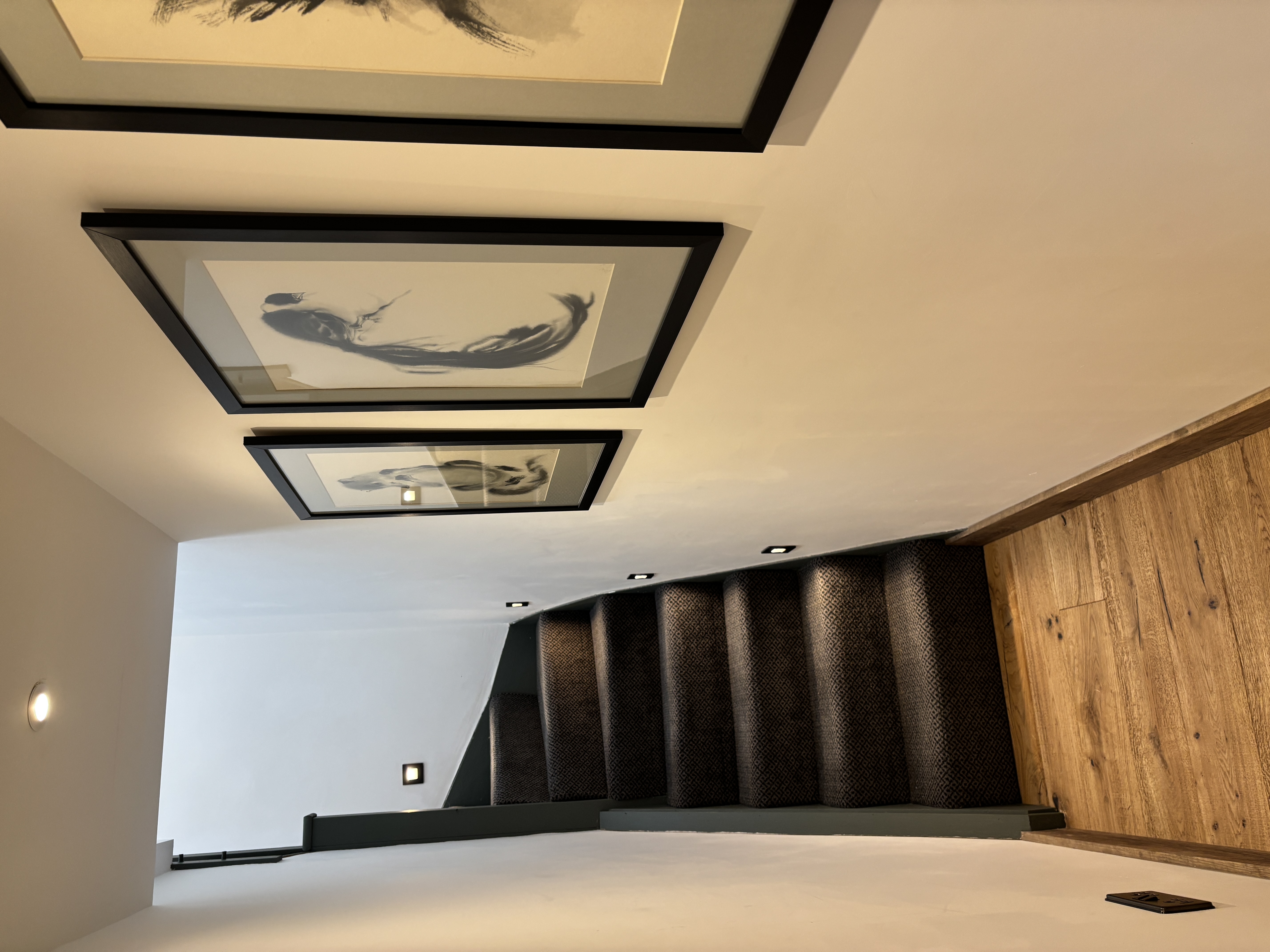 Space saving internal staircase to create slip level house.