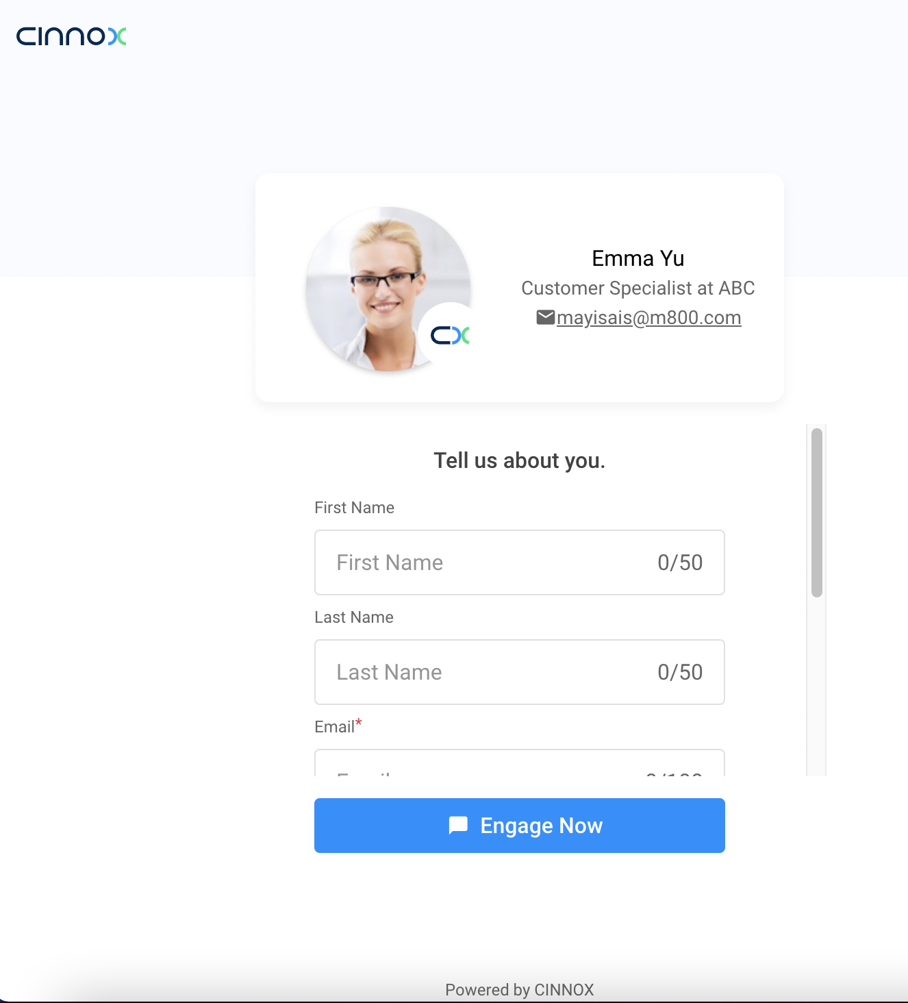 Weblink/QR code visitor web view
