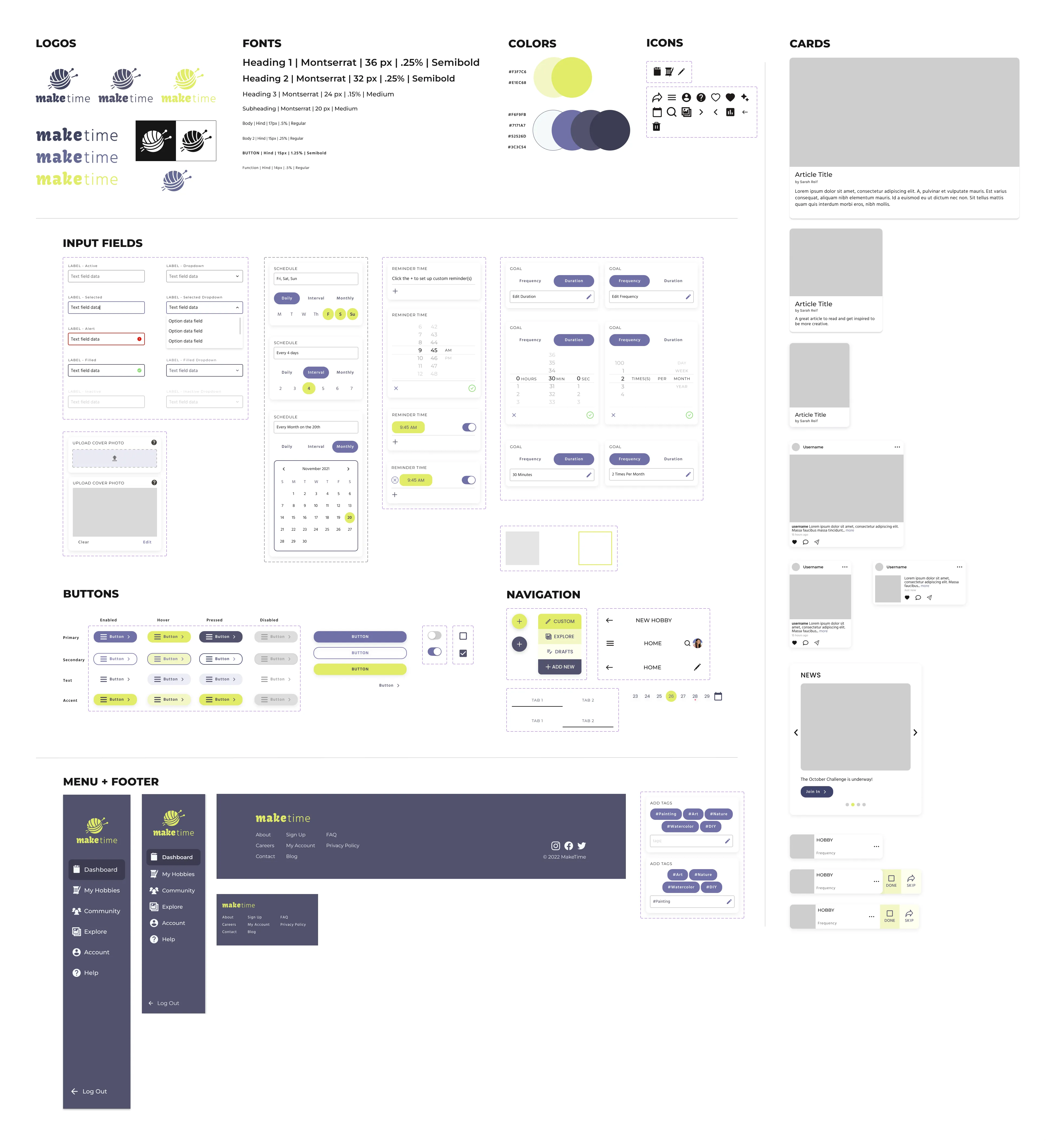 component set for maketime