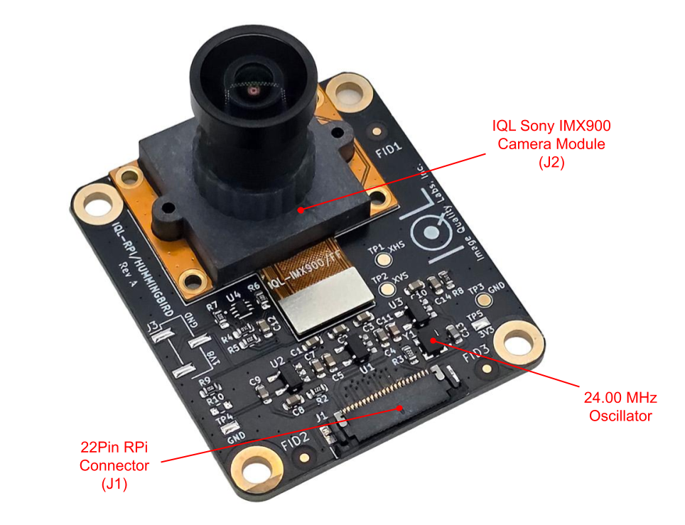 Sony IMX900 3.2MP FF Global Shutter Raspberry Pi Camera labeled view