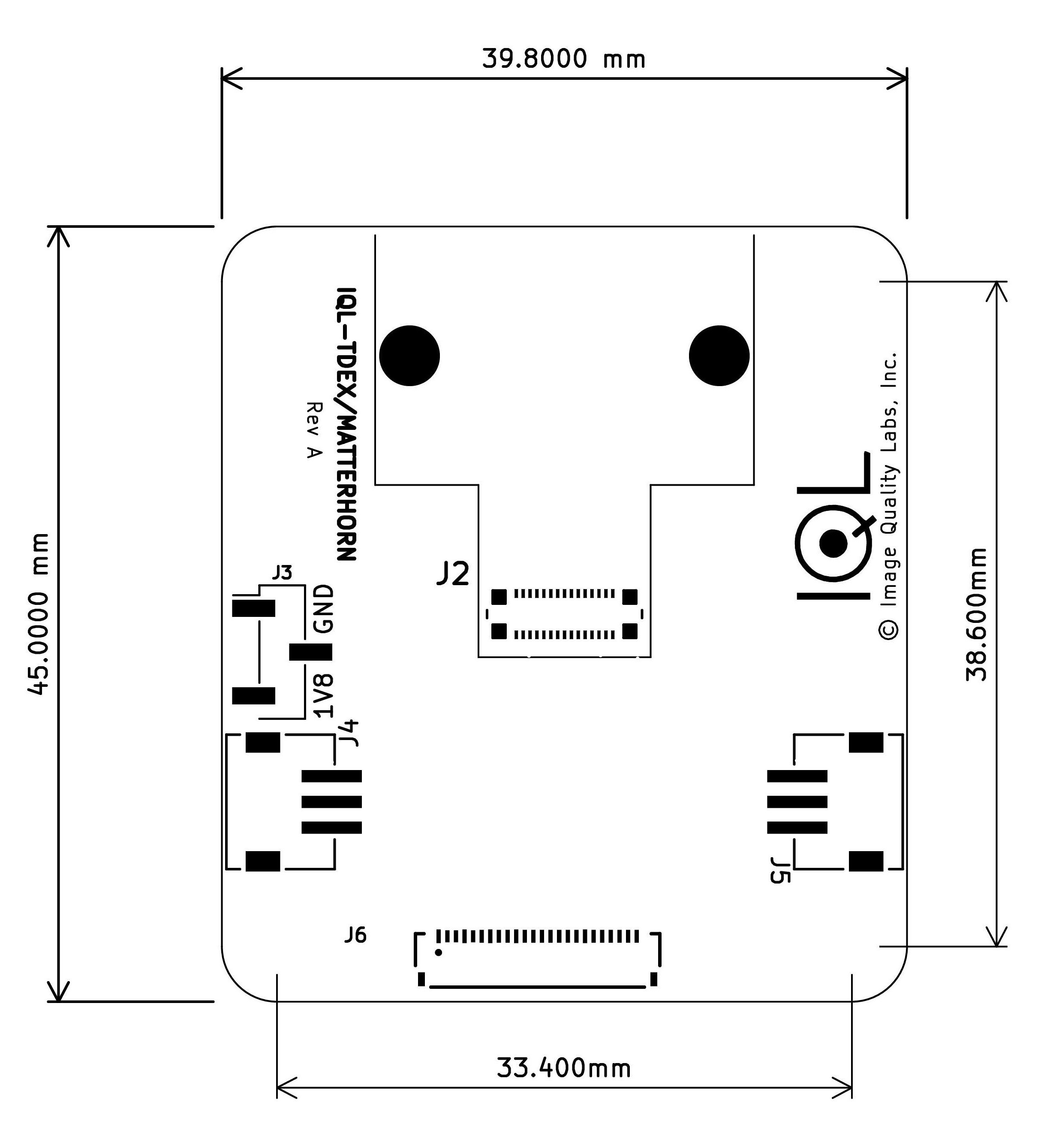 Toradex IMX462 Adapter Board dimensions